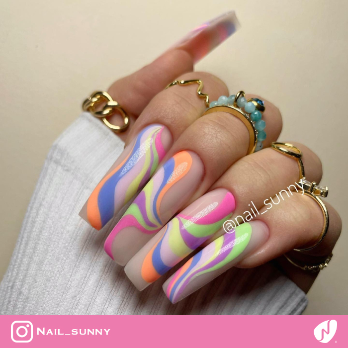 Rainbow Swirl Nail Art